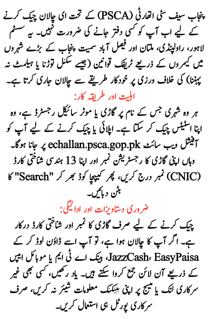 Punjab Safe City E-Challan System