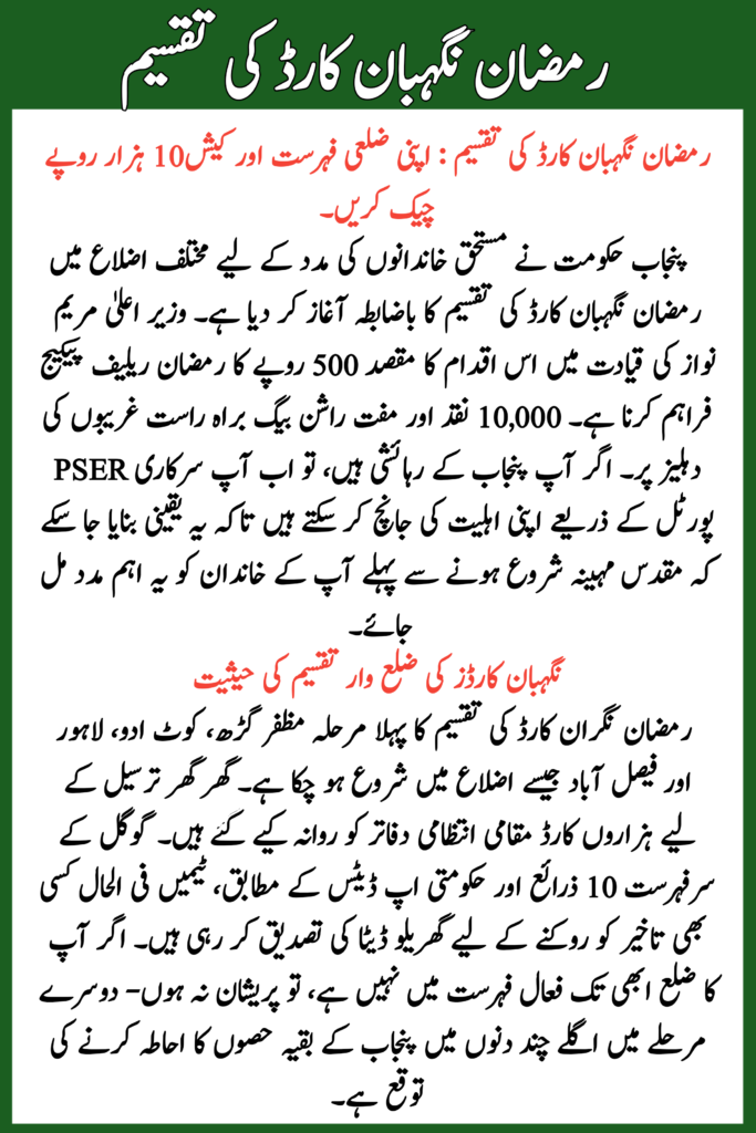 Ramzan Nigehban Card Distribution