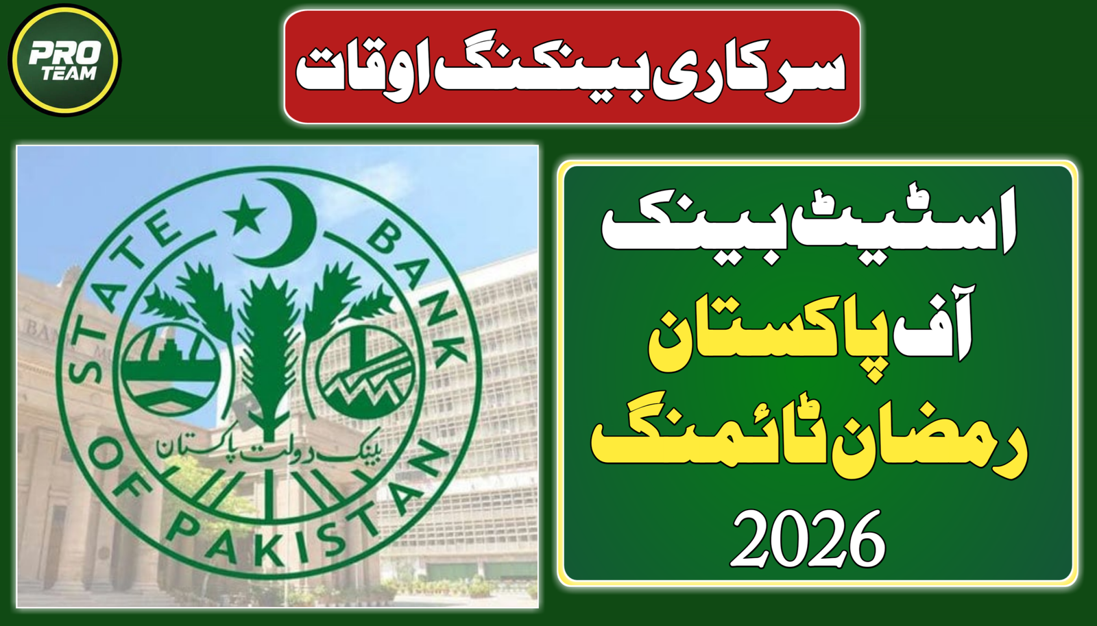 State Bank of Pakistan Ramadan Timing